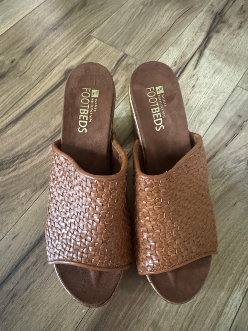 White Mountain Footbeds Brown Altoria Pkatform Sandals